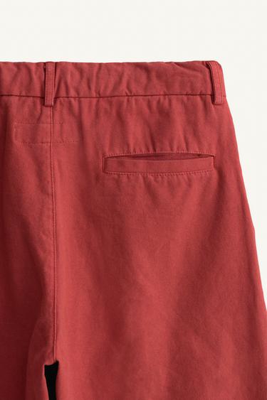 LIMITED EDITION STRAIGHT TROUSERS WITH TOPSTITCHING - Light red by Zara - Image 8