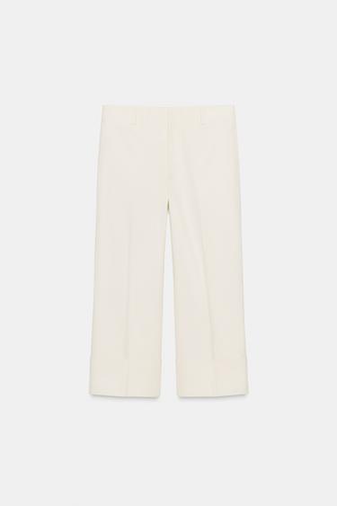 Zara ZW COLLECTION CUFFED PANTS - Sand