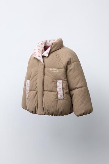 PATCHWORK CORDUROY PUFFER JACKET - camel by Zara - Image 1
