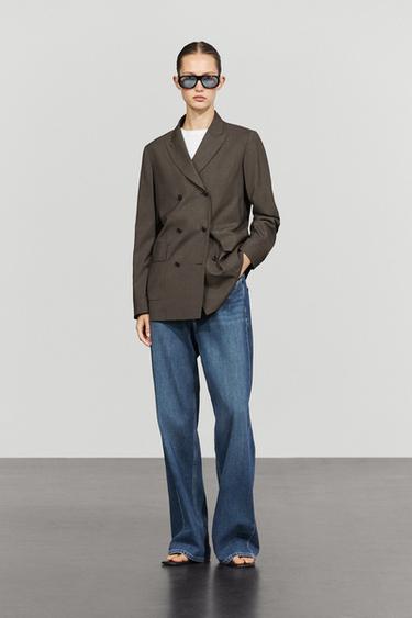Zara Double-breasted blazer with pocket detail - Cobalt
