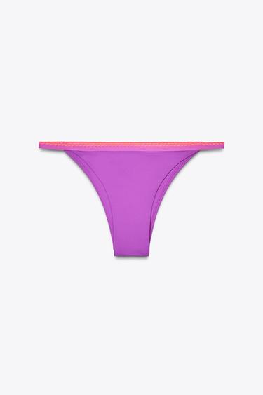PANTI BIKINI CONTRASTE - Fucsia de Zara