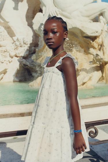 SCHIFFLY KJOLE MED KNYTTEBÅND - råhvid fra Zara