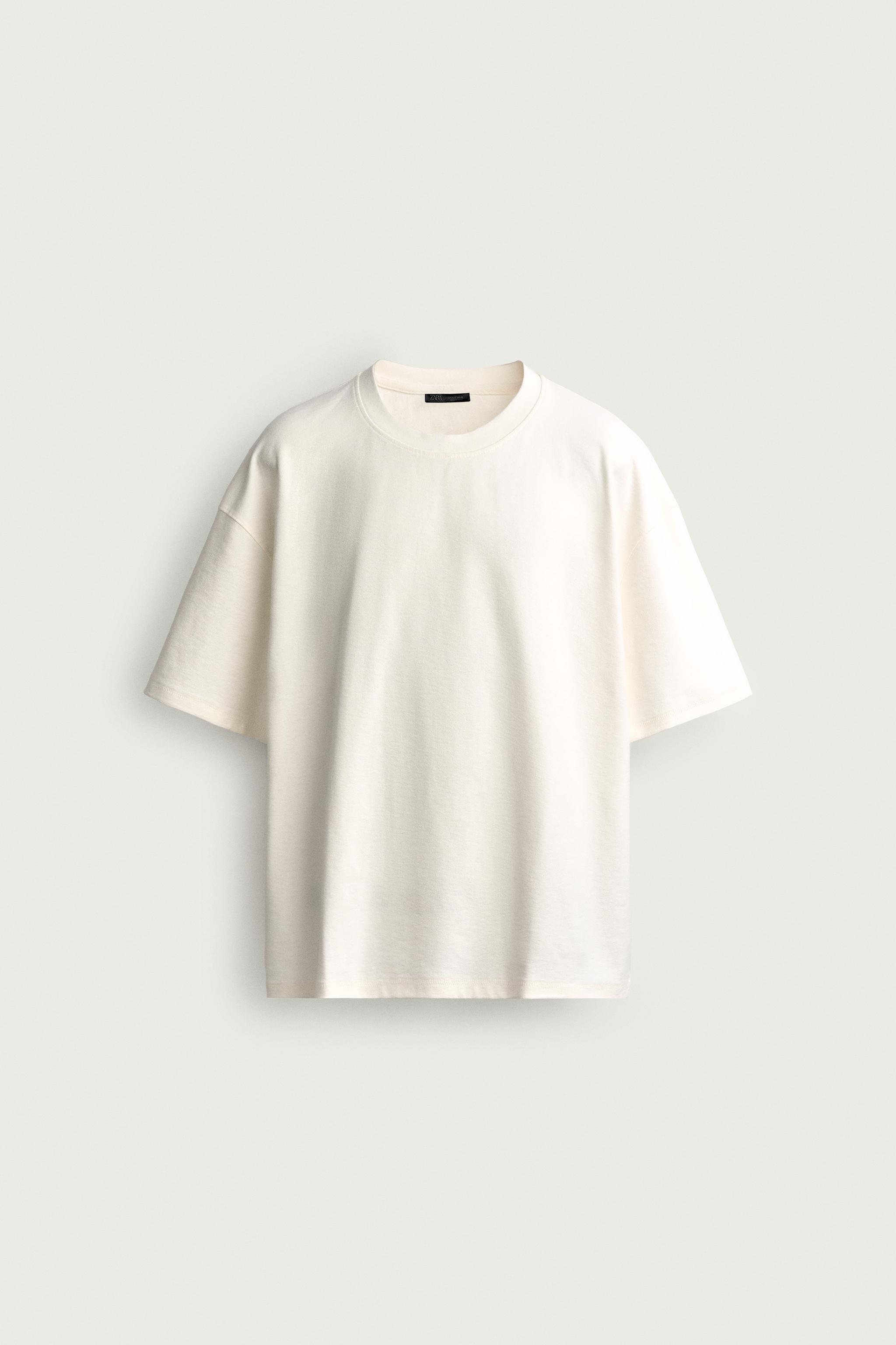 Zara RELAXED FIT DİKİŞLİ T-SHIRT görsel 5