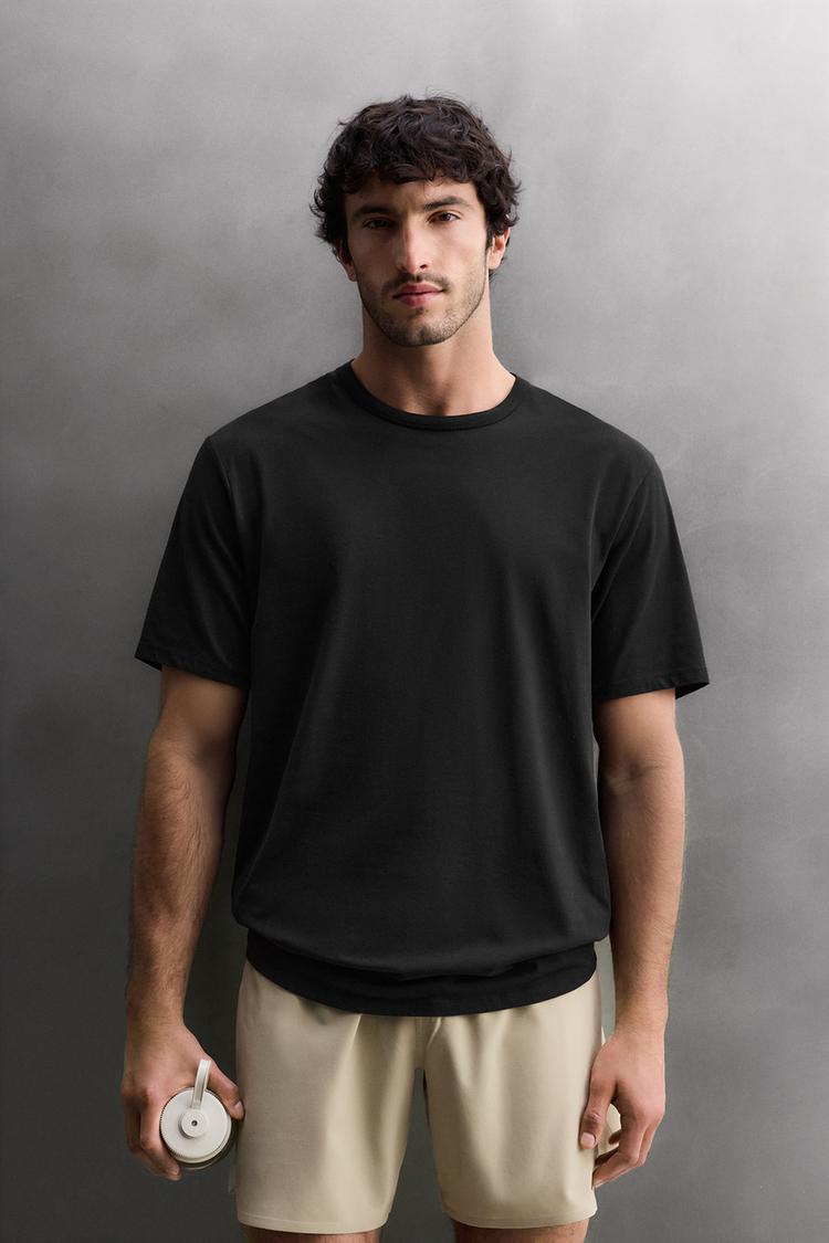 ZARA COTTON BLEND TECHNICAL T-SHIRT