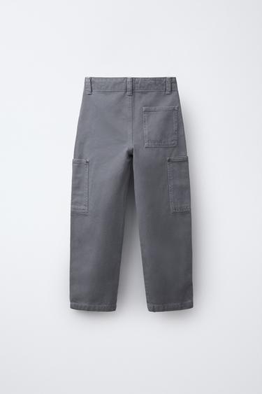 WIDE-LEG TWILL TROUSERS WITH POCKETS - Light blue by Zara