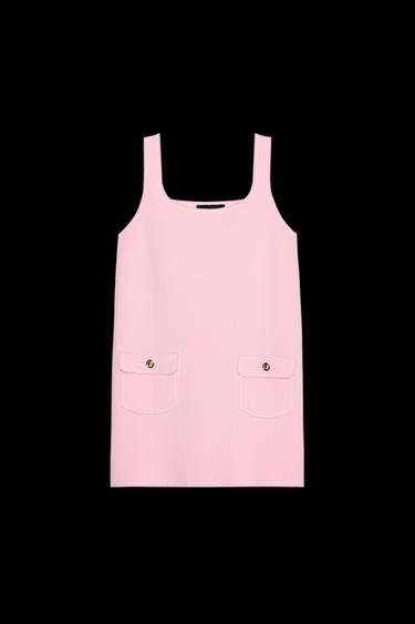 Zara KNIT MINI DRESS - Pink - Image 0