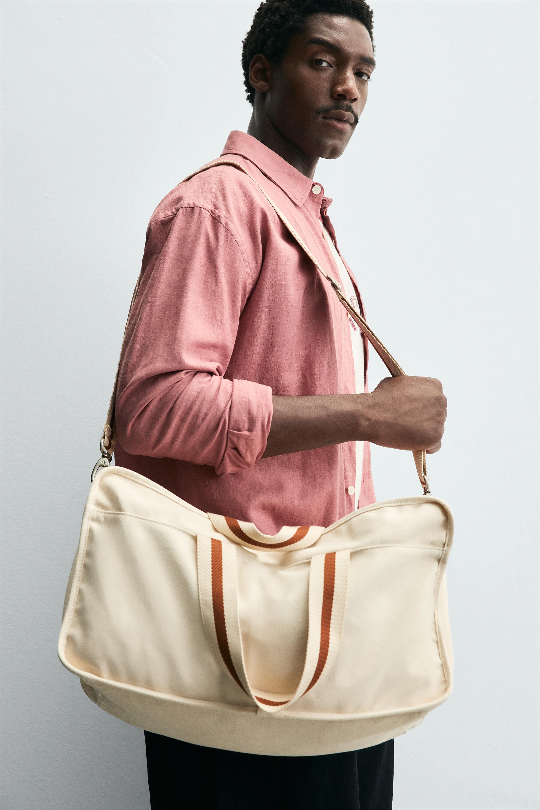 CONTRAST TRAVEL BAG - Beige | ZARA United States