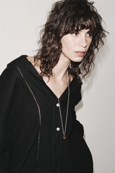 ZW COLLECTION 100% LINEN SHIRT - Black by Zara - Image 2