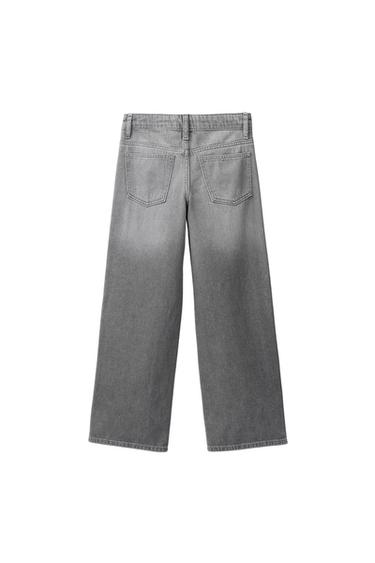 STUDDED WIDE-LEG JEANS - Grey by Zara