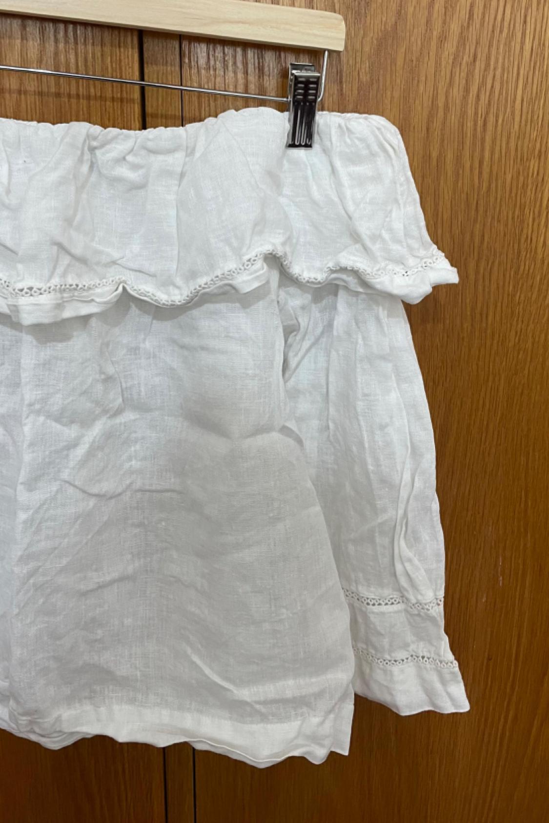 LINEN TOP WITH RUFFLE TRIM - Image 7