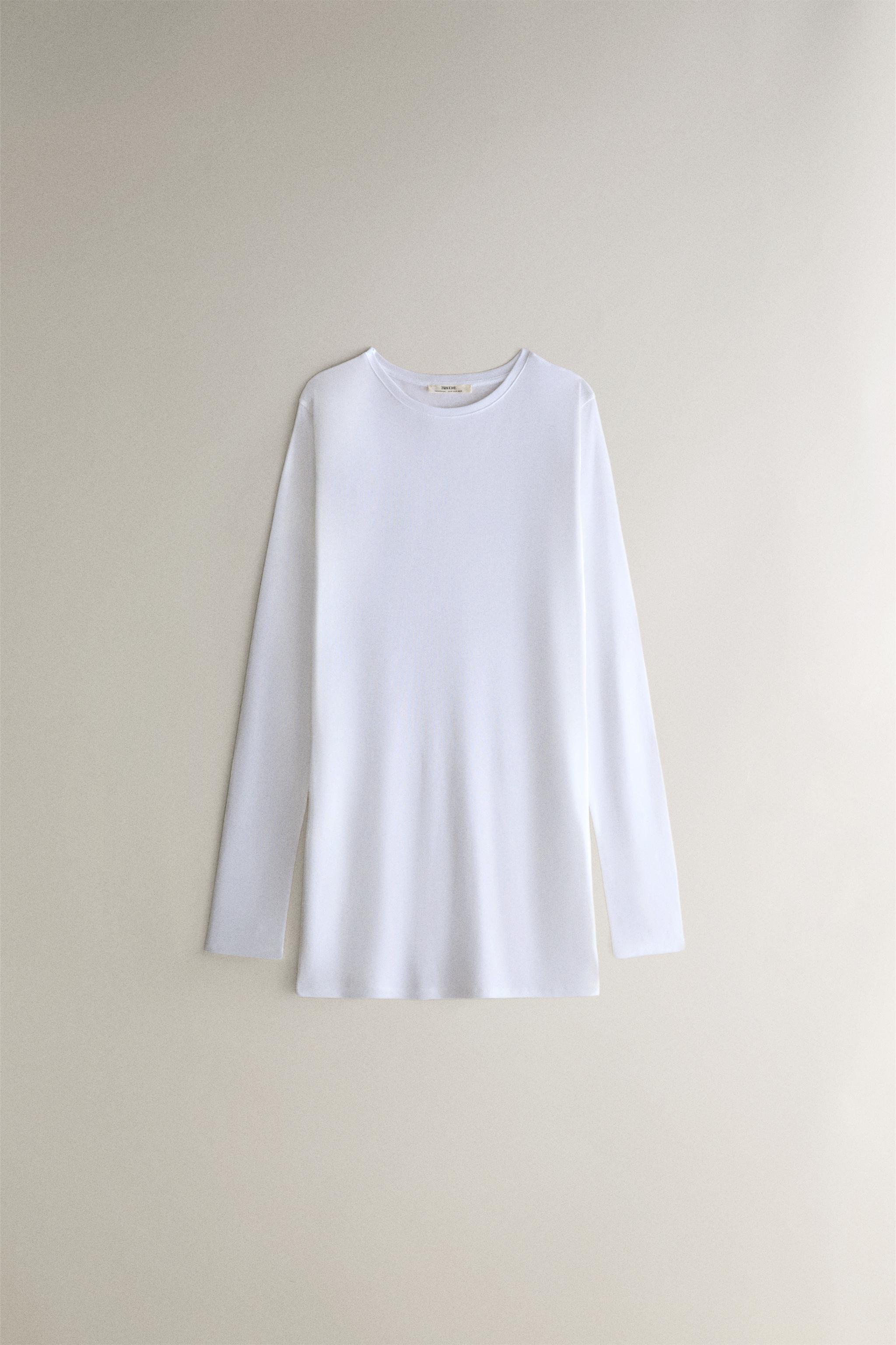 SHEER LONG SLEEVE T-SHIRT — White