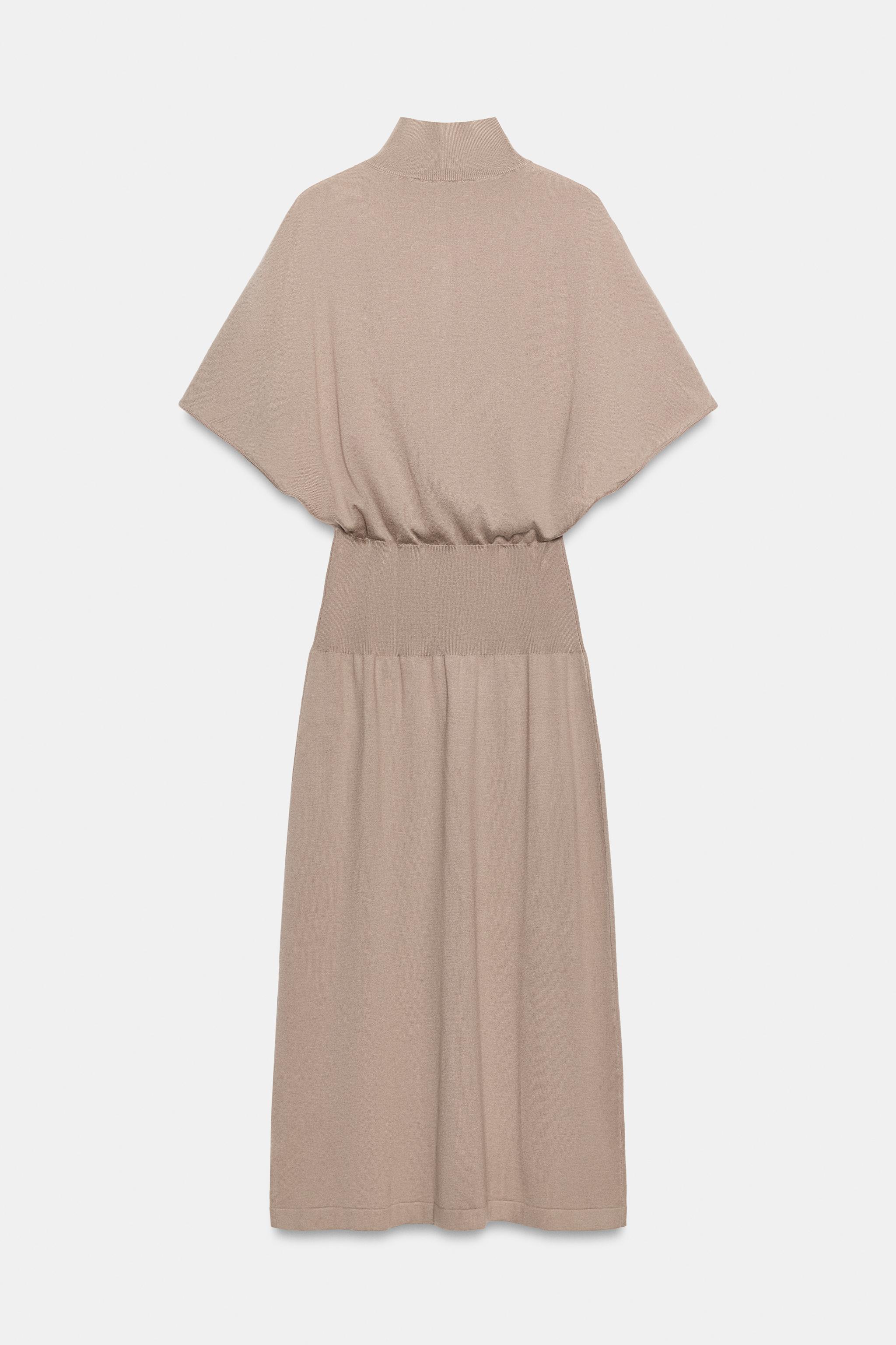 RIBBED-WAIST KNIT MIDI DRESS