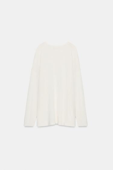 PULL OVERSIZE EN MAILLE FINE - Blanc de Zara - Image 6