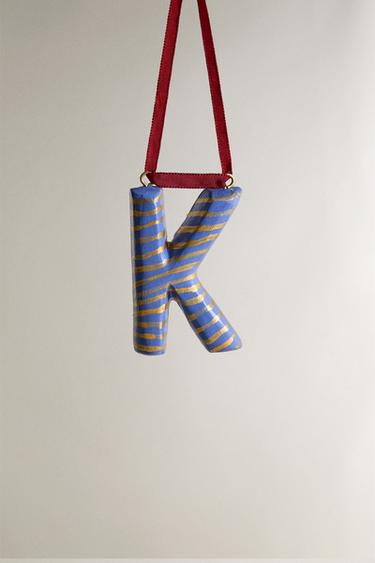 LETTER K CHRISTMAS TREE DECORATION - Blue by Zara - Image 0