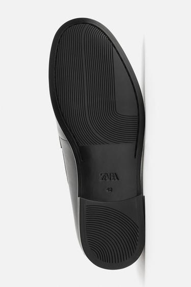 LEATHER PENNY LOAFERS - Black by Zara - Image 3