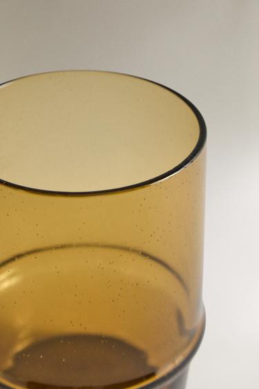 BUBBLE-EFFECT GLASS TUMBLER - Brown / Green by Zara - Image 2