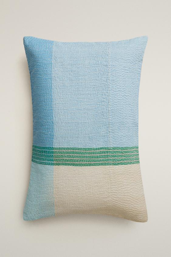STRIPED CUSHION COVER - Sky blue by Zara - Image 0