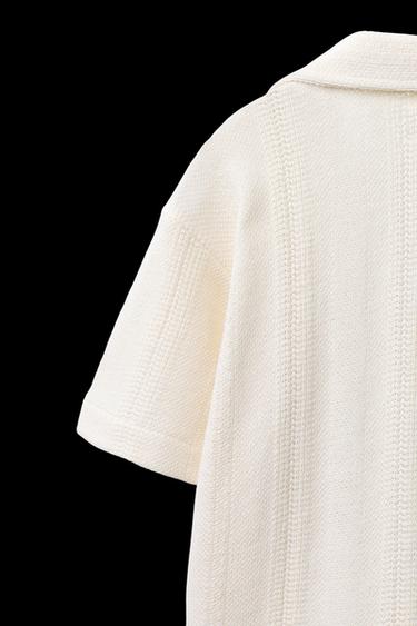 Zara TEXTURED SHIRT - Ecru