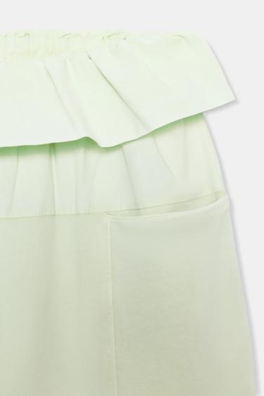 POPLIN WAIST TROUSERS - Green by Zara - Image 6