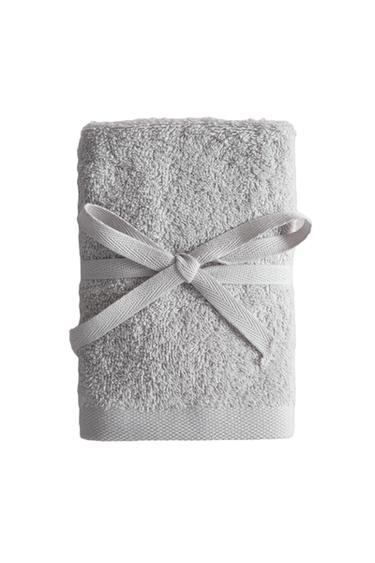 Zara PREMIUM COTTON HAND TOWELS (PACK OF 3) - Light gray