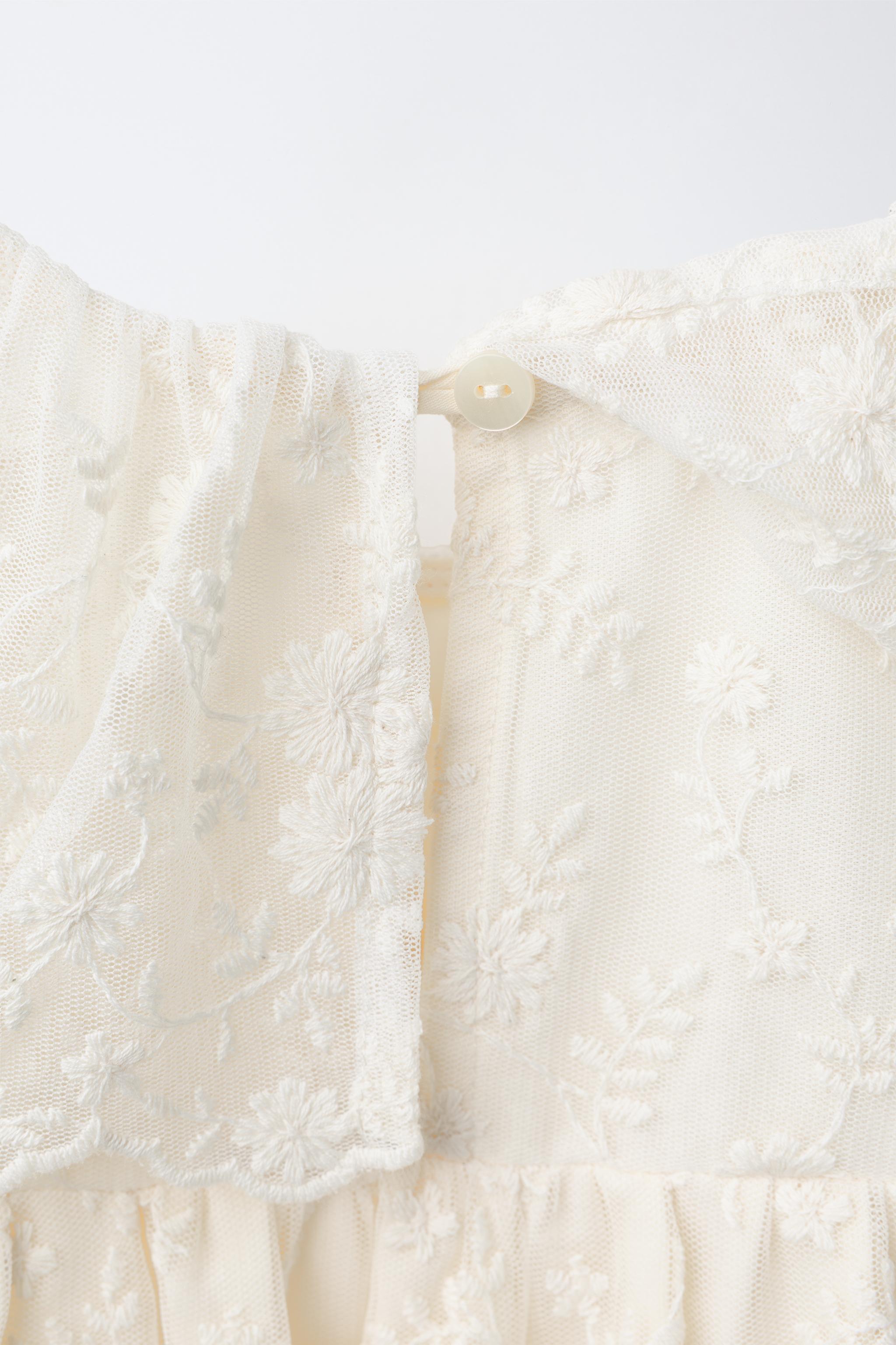 EMBROIDERED FLOWER TULLE DRESS