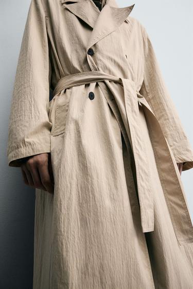 OVERSIZE FIT TRENCH COAT - Oyster-white by Zara - Image 6