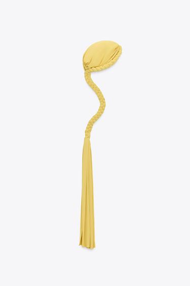 Zara LIMITED EDITION BRAIDED TURBAN HEADPIECE - Lemon