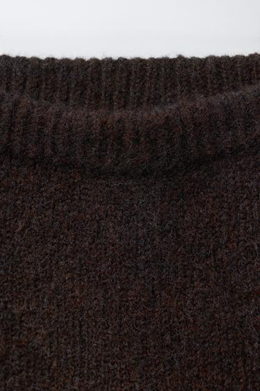 LEGGING EN MAILLE AVEC DENTELLE - Marron de Zara - Image 2