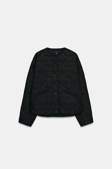 QUILTED JACKET WITH BOWS - Black by Zara