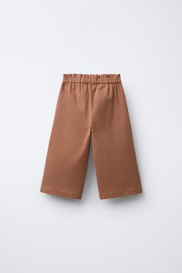 PANTALON JUPE-CULOTTE ONDULINE - Marron clair de Zara - Image 1