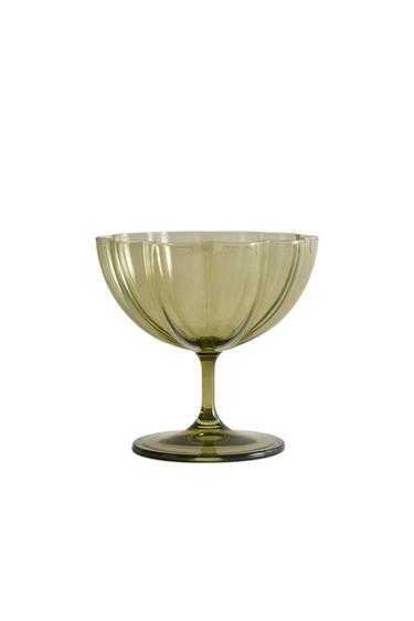 WAVY GLASS ICE-CREAM CUP - Green by Zara