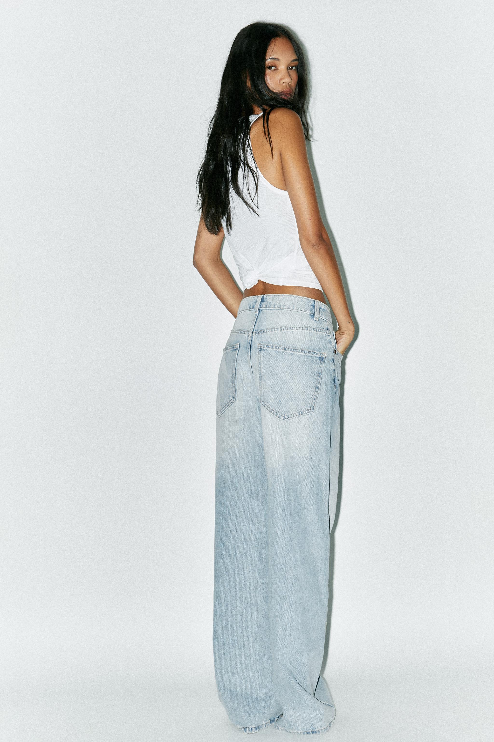 TRF HIGH WAIST EXTRA WIDE LEG JEANS - Light blue | ZARA