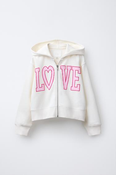 VARSITY ZIP-UP SWEATSHIRT - Ecru by Zara - Image 0
