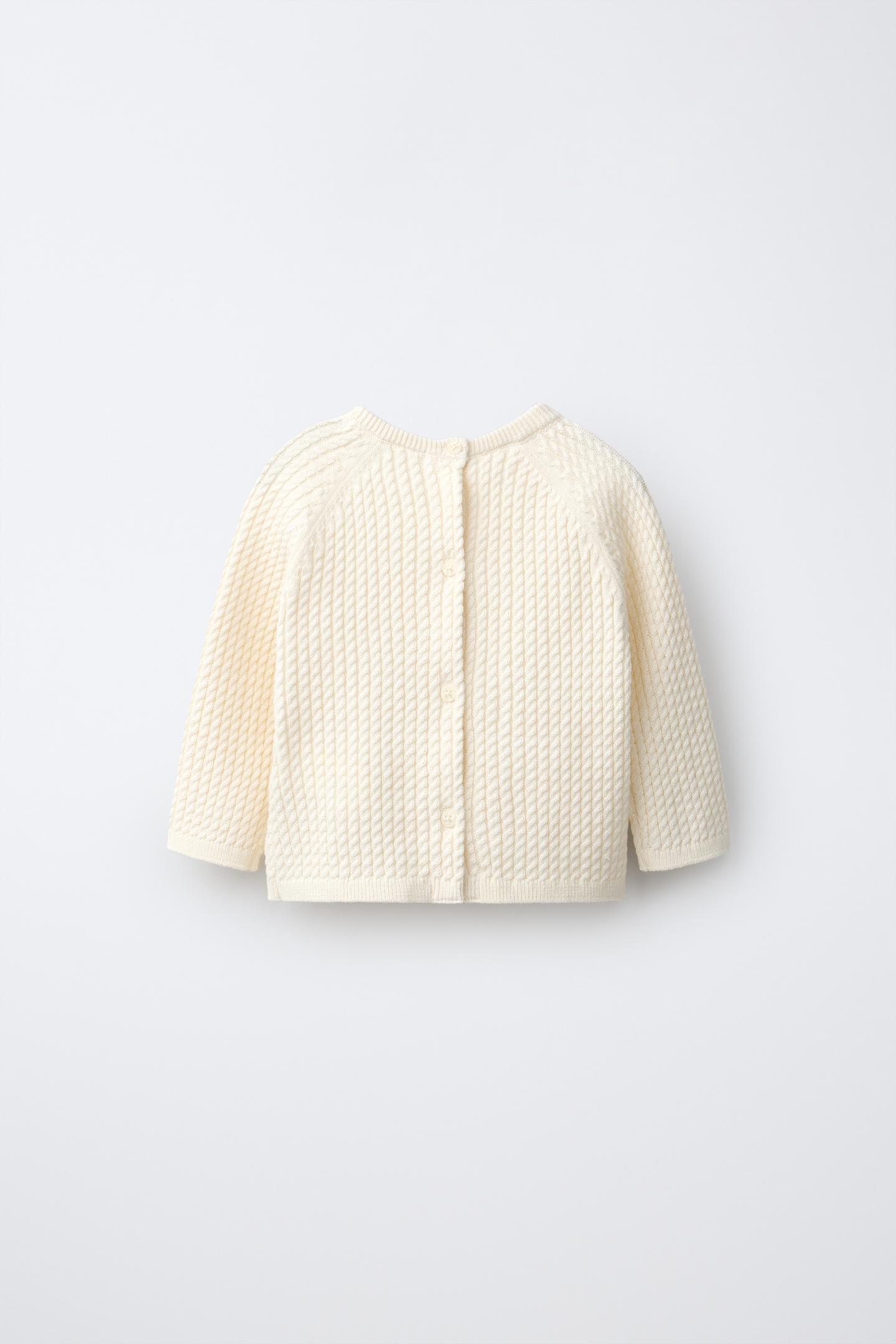 Детский свитер Zara Mini Cable Knit, цвет: Экрю — фото 2