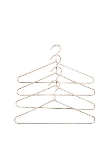 BEIGE COTTON AND LINEN HANGER (PACK OF 4) - Light beige by Zara