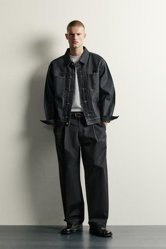 PLEATED DENIM JACKET - Indigo by Zara - Image 0