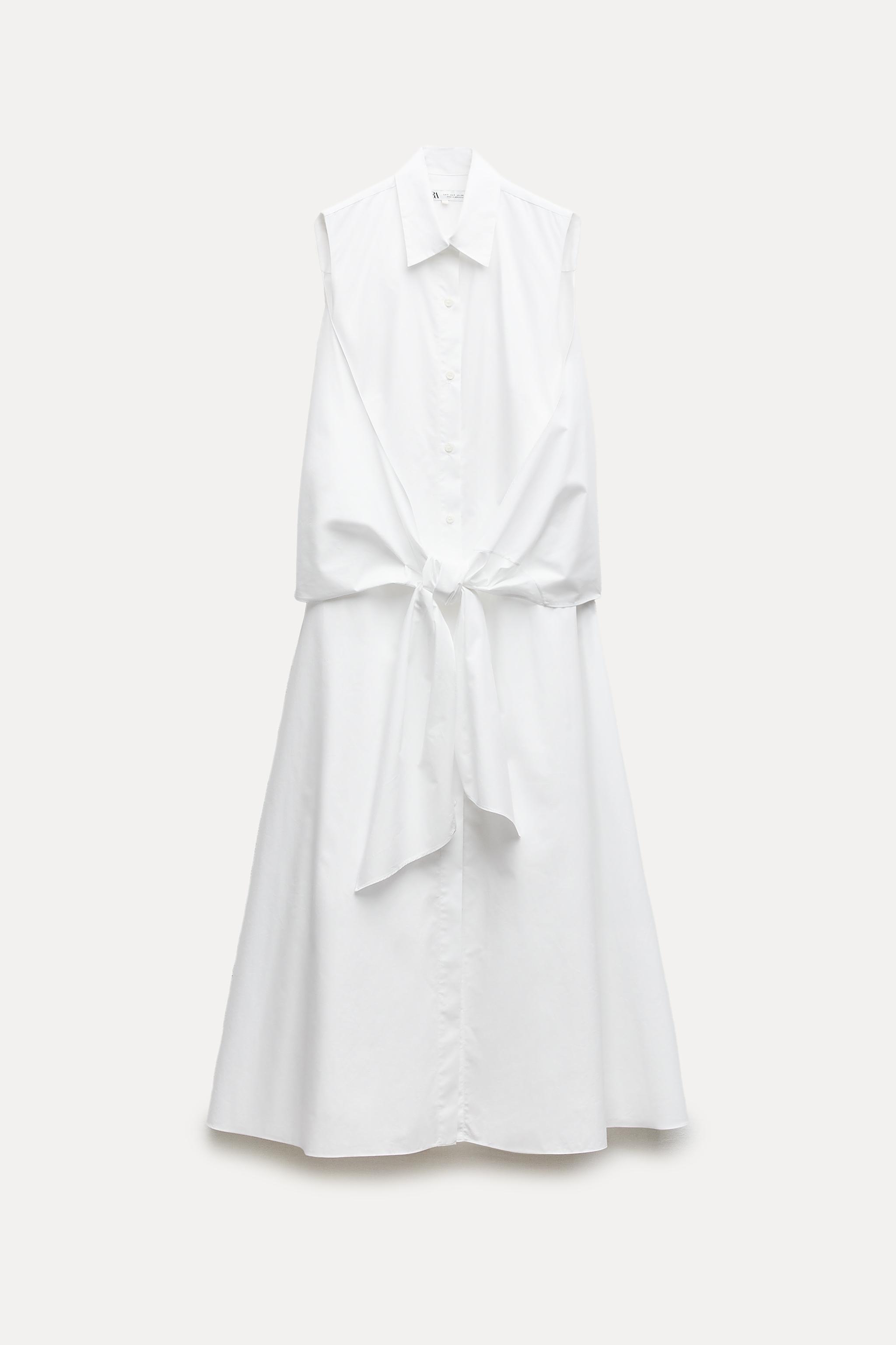 ZW COLLECTION KNOTTED POPLIN SHIRTDRESS