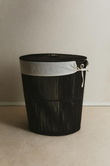 CESTA ROPA CON TEJIDO INTERIOR - Marrón oscuro de Zara