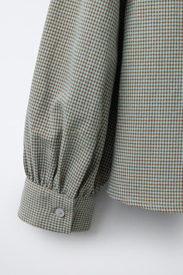 CHEMISE COL CARREAUX VICHY - Vert d'eau de Zara - Image 3