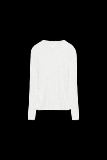 CAMISETA CANALÉ MANGA LARGA - Gris vigoré de Zara - Imagen 0