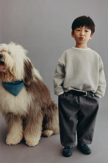 SUDADERA RAYA FINA - Crudo / Verde de Zara