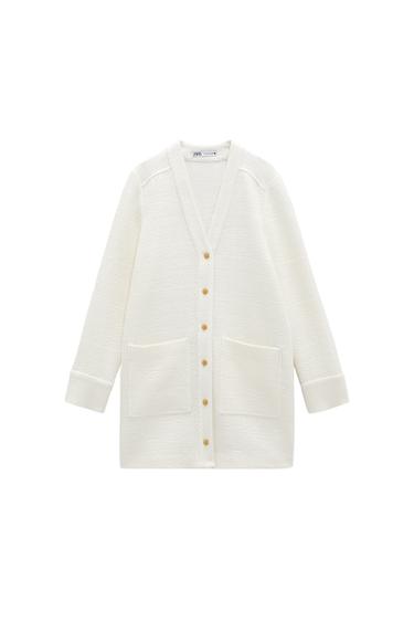 TEXTURED CARDIGAN DRESS