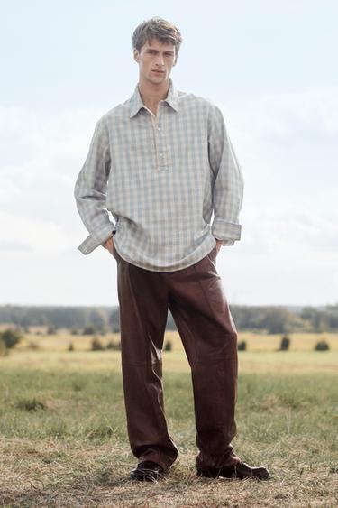 CAMISA POLO CUADROS LIMITED EDITION - tostado de Zara