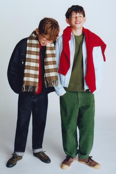 BENSIMON ® X ZARA STRAIGHT CORDUROY TROUSERS - Green by Zara