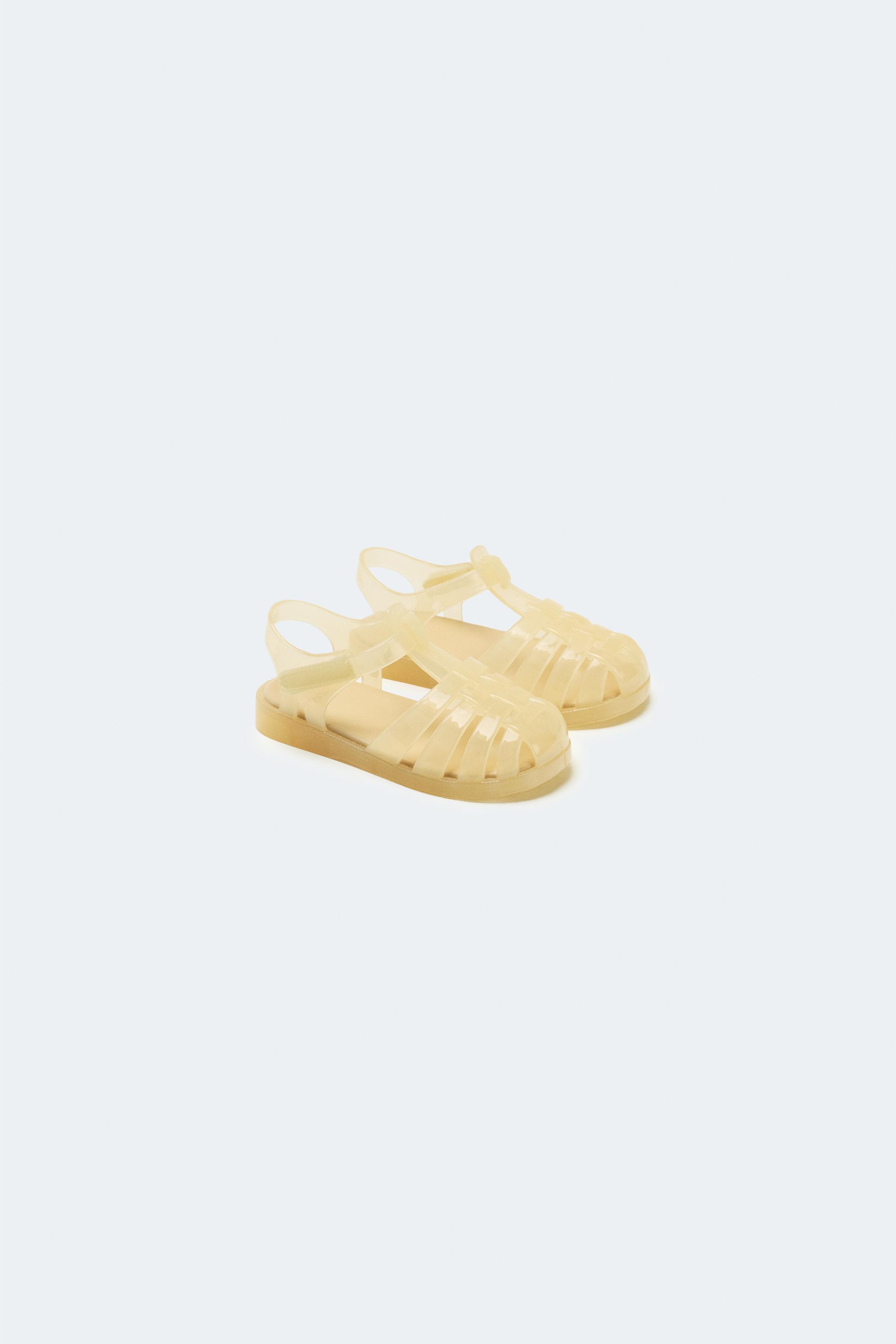 RUBBERISED CAGE SANDALS — Yellow