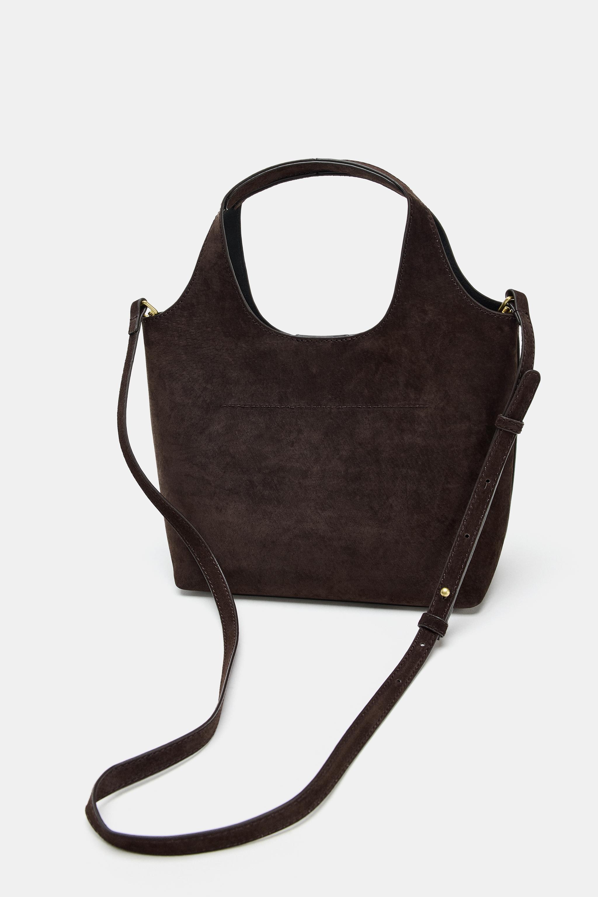 レザーミニトートバッグ - ダークブラウン | ZARA Japan / 日本