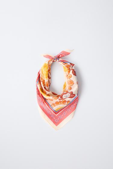 SQUARE PRINTED BANDANA - Sand by Zara - Image 1