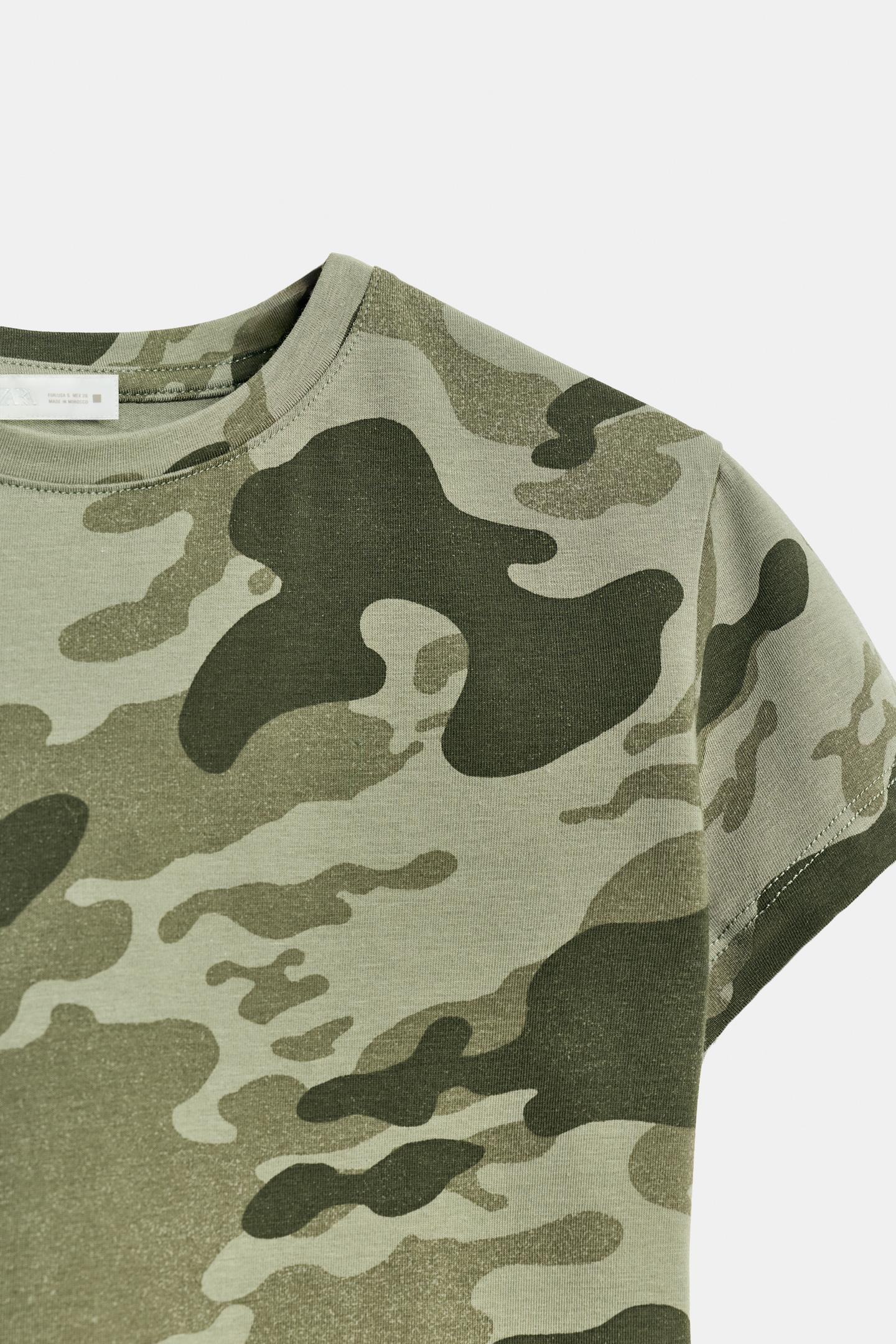 Женская футболка Zara Printed, цвет: Зелёный — фото 8