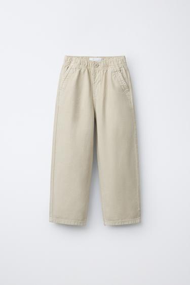 STRAIGHT-LEG TROUSERS - camel by Zara