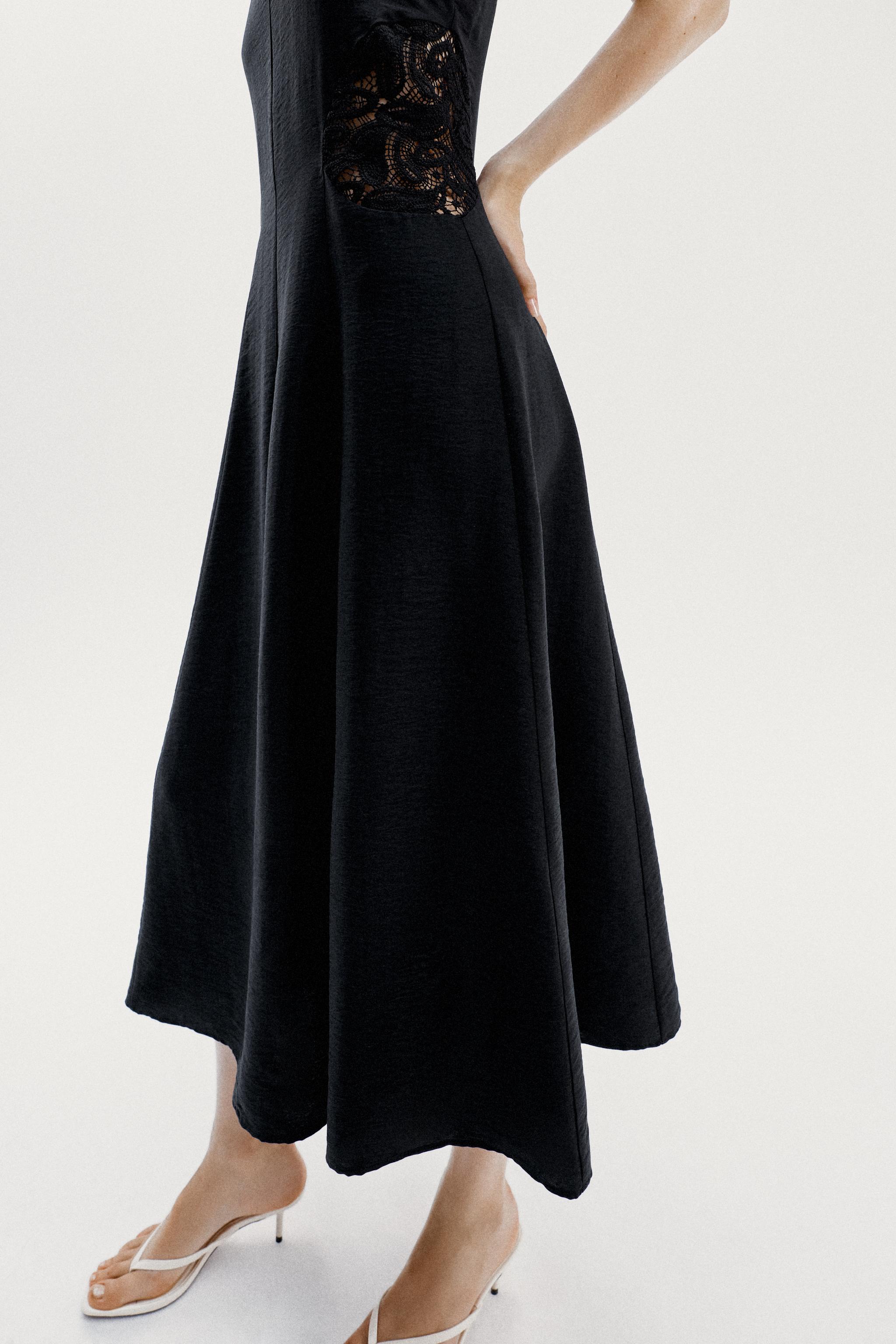 Женские платья Zara COMBINED WAIST MIDI DRESS — фото 4